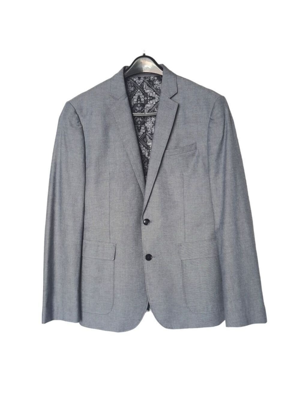 Express Photographer Sports Coat, Fitted, Lightweight, Mens Size 40R, Light Blue